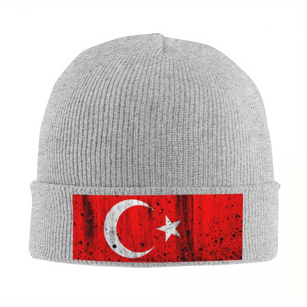 New Turkey Flag  Warm Knitted Cap Fashion Bonnet Hat Autumn Winter Outdoor Beanies Hats For Unisex Adult