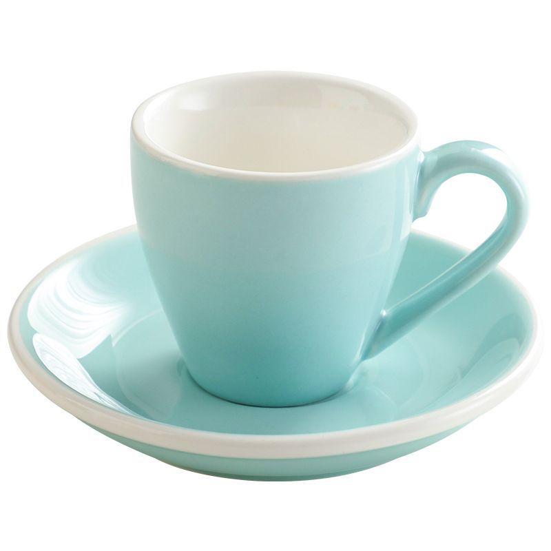 Керамическая чашка для эспрессо 80 мл и блюдце, набор Утолщенная керамическая маленькая чашка для эспрессо default