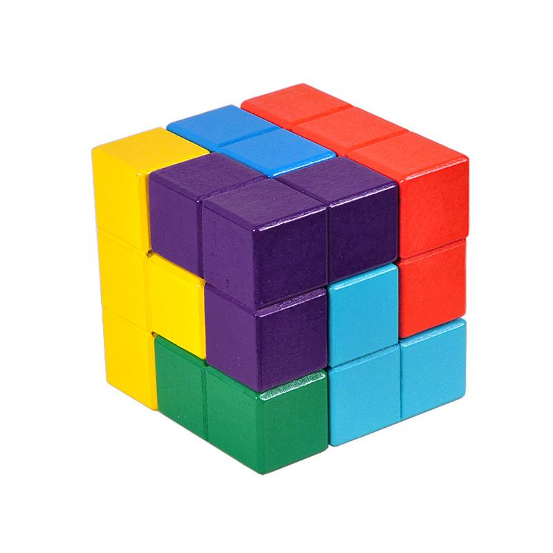 Casse Tete 3D Wooden Cube Puzzle IQ Logic Training Brain Teaser Puzzles Rompecabezas Montessori Educational Toys
