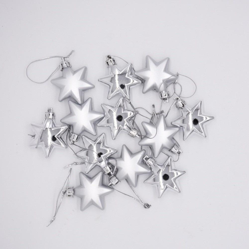 12Pcs Plastic Heart Shape Christmas Ball Matte Christmas Pendants Wedding