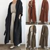 Women Coat Solid Color Loose Comfortable Open Stitch Long Sleeves Simple Cardigan