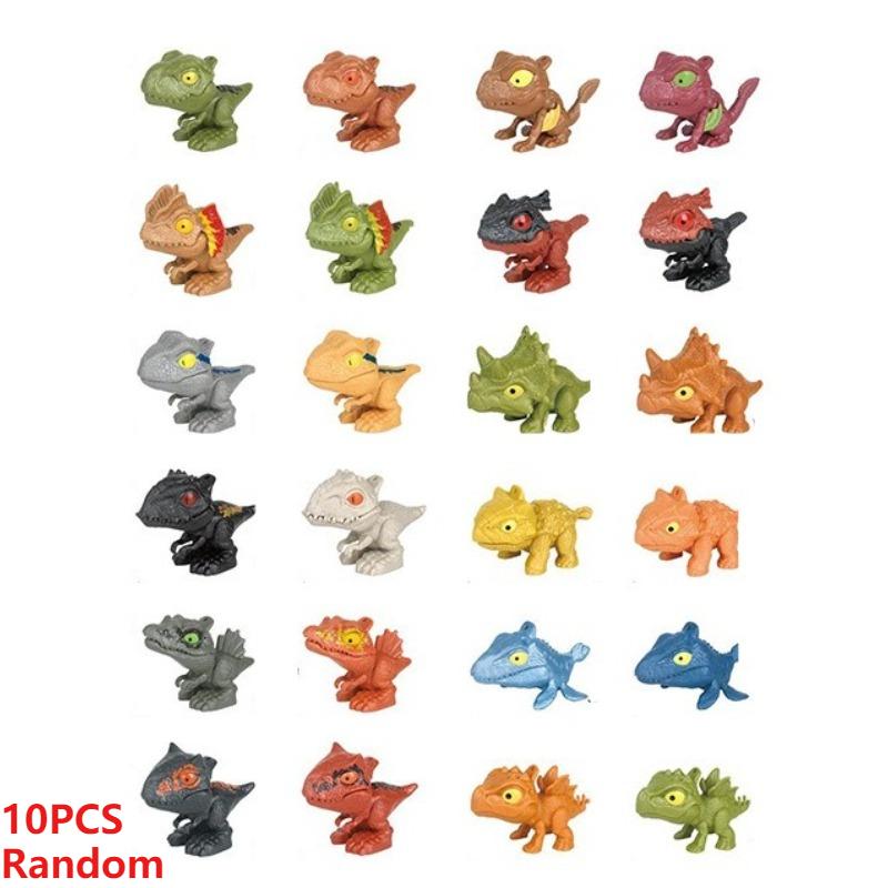 5/10 Stuks Dinosaurus Handbijt Speelgoed, Realistische Cartoon Modellen van Dinosaurus Dieren, MINI Tyrannosaurus Rex en Stegosaurus