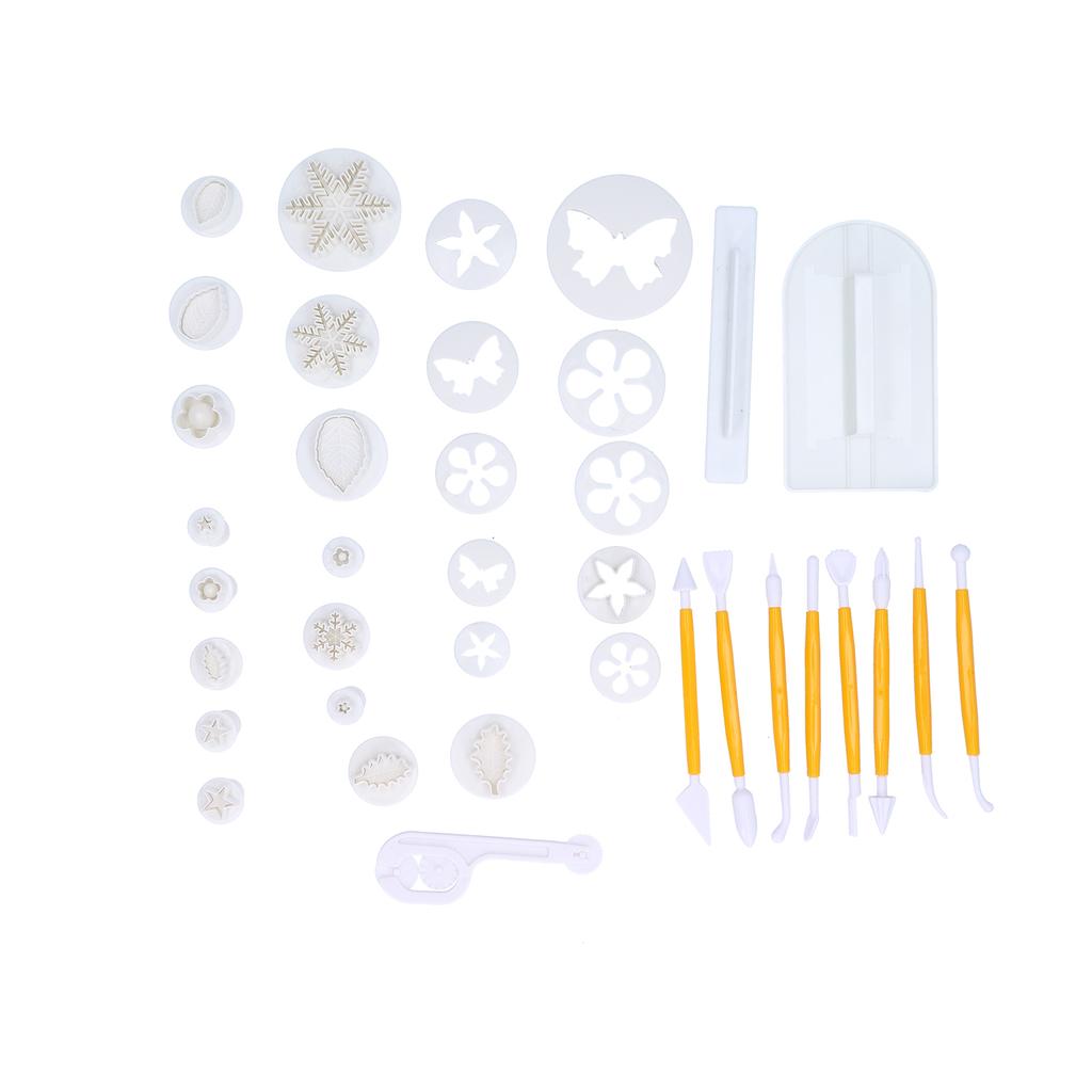 37-teiliges Set Fondant Kuchenform Ausstecher für Kekse und Plätzchen Kuchen Dekorationswerkzeug Set