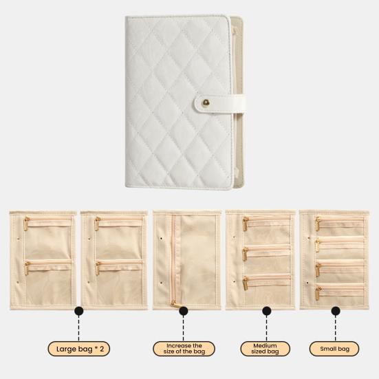 Jewelry Storage Book Set, PU Leather Travel Organizer, with 5 Removable Soft Velvet Pages Design, Jewelry Pouch for Necklaces Rings Earrings