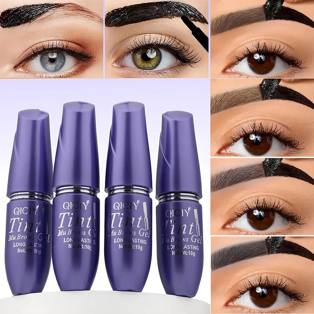 Crème Teinture Sourcils Semi-Permanente Peel Off Imperméable Résistante à la Sueur Gel Sourcils Naturel Longue Tenue Maquillage Sourcils Sauvages Strippés