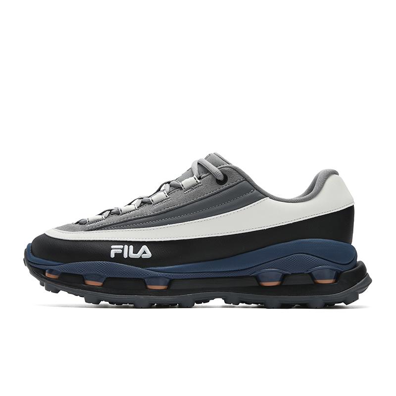 Fila KM 2S Layered Shoes Comfortable Round Toe Lace-Up Shock Absorbing Wear-Resistant Low-Top Casual Shoes Men Sneakers F12M611125FWB