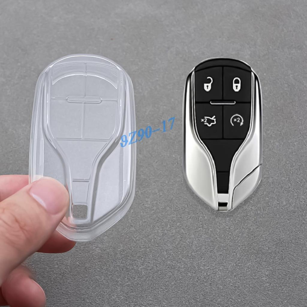 Clear Fully Transparent Tpu Car Smart Key Cover Case For Maserati Ghibli Levante Quattroporte 2014- Accessories