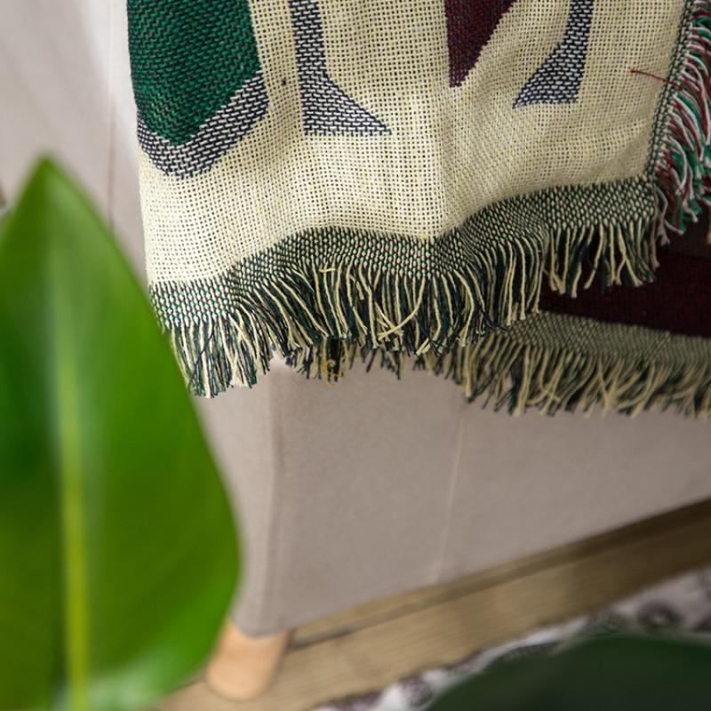American Rural Turtle Back Pattern Multifunctional Dustproof Sofa Cover Double-sided Cotton Blanket Sofa Blanket