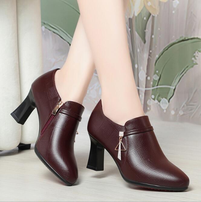 High Heel Pointed Toe Pumps Shoes Spring/autumn New Fashion Comfort Casual Women's Shoes Thick Soled Deep Mouth Single Shoes
