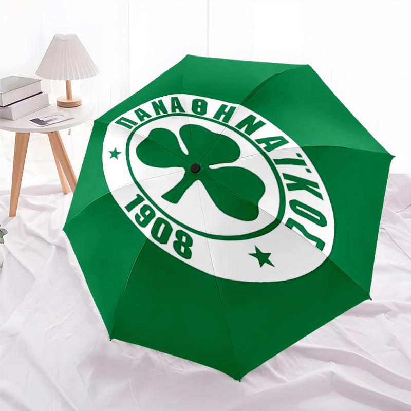 Printed Panathinaikos FC Printed Folding Umbrella,Outdoor,Leisure,And Travel Umbrella,Durable Umbrella Fabric,Birthday And Holiday Gift