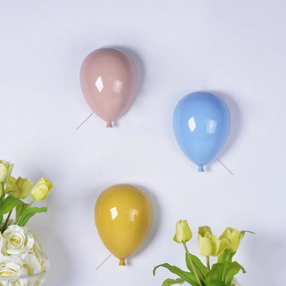 Wall Hanging Ceramic Balloon Art Children's Room Decoration Creative Pendant Sculpture for Home Decor Accessories Kid Gifts