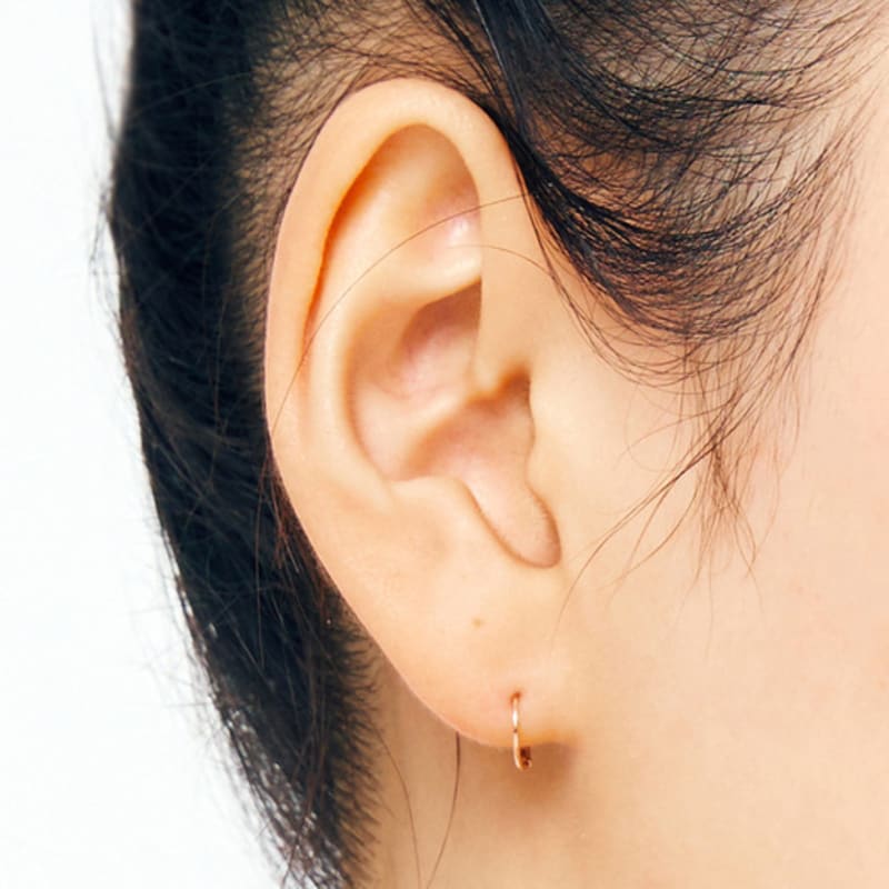 Tirr Lirr 14K Pink Gold Minio One-Touch (L) One-Sided (Outer) Earrings TEPK4P07033M(HF)-L