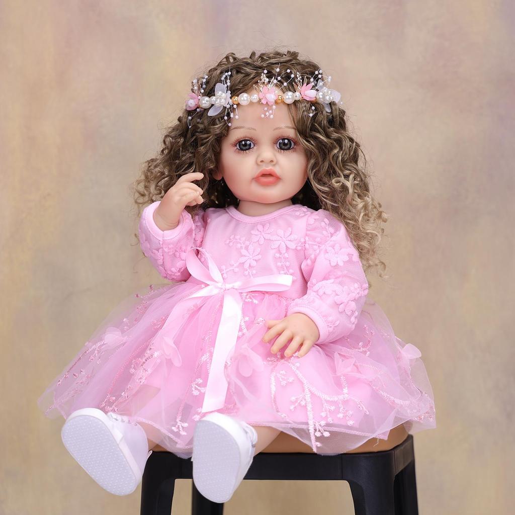 Realistic 55cm Reborn Girl Doll Full Silicone Vinyl Princess Reborn Babies Dolls Kids Playmates Christmas Halloween Decoration Gifts