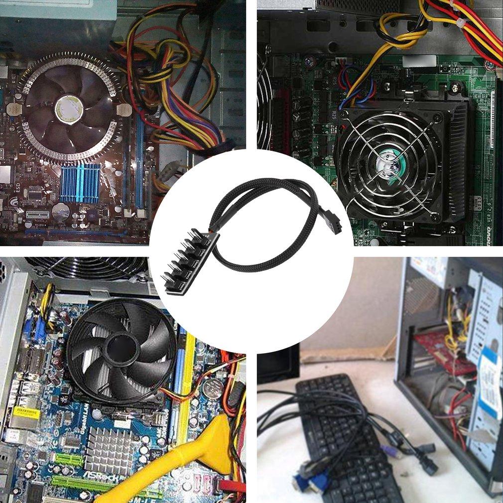 

Desktop Computer CPU Chassis Fan 4-Pin PWM 1 to 5 Hub Adapter 3-Pin/4-Pin Cooling Fan Connector As Shown A