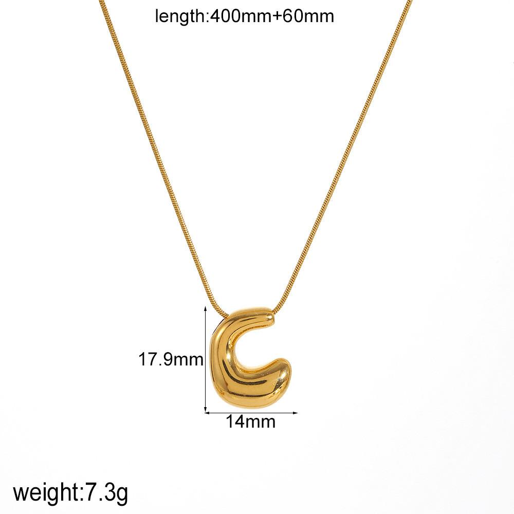 Personalized Gold Stainless Steel Letter Necklace With Diy Name Pendant For Men Women
