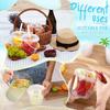 Clear Plastic Cups Ice Cream Buckets with Lids and Straws Disposable Drink Cups Cocktail Pails for Outdoor Pool Party Supplies
