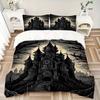 3pcs Castle Night Bedding Set, Includes 1 Comforter + 2 Pillowcases, Without Pillow Inserts, Soft Comfortable, Lightweight Breathable, Print