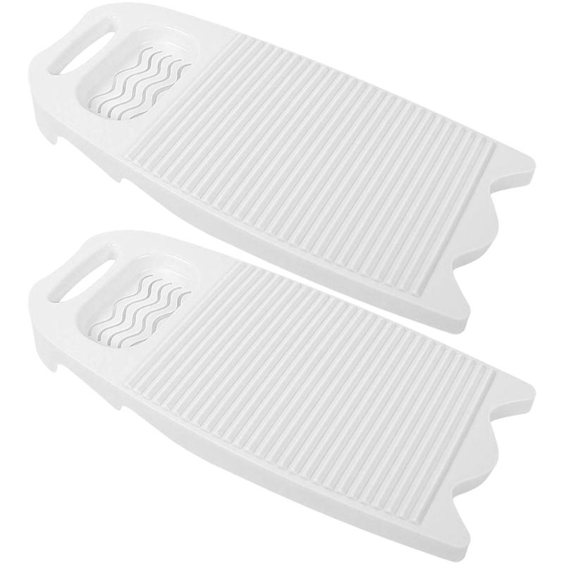 2PCS Extra Large Household Washboards Heavy Duty Plastic NonSlip Bottom Efficient Fabric Cleaning Laundry Washing Board