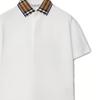 Burberry T Shirt Kids' Apparel Check Collar Cotton Polo Shirt White Kids' 80731601
