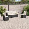 VidaXL Garden Lounge Set 5 Pcs with Cushions Black Braided Resin 3217346