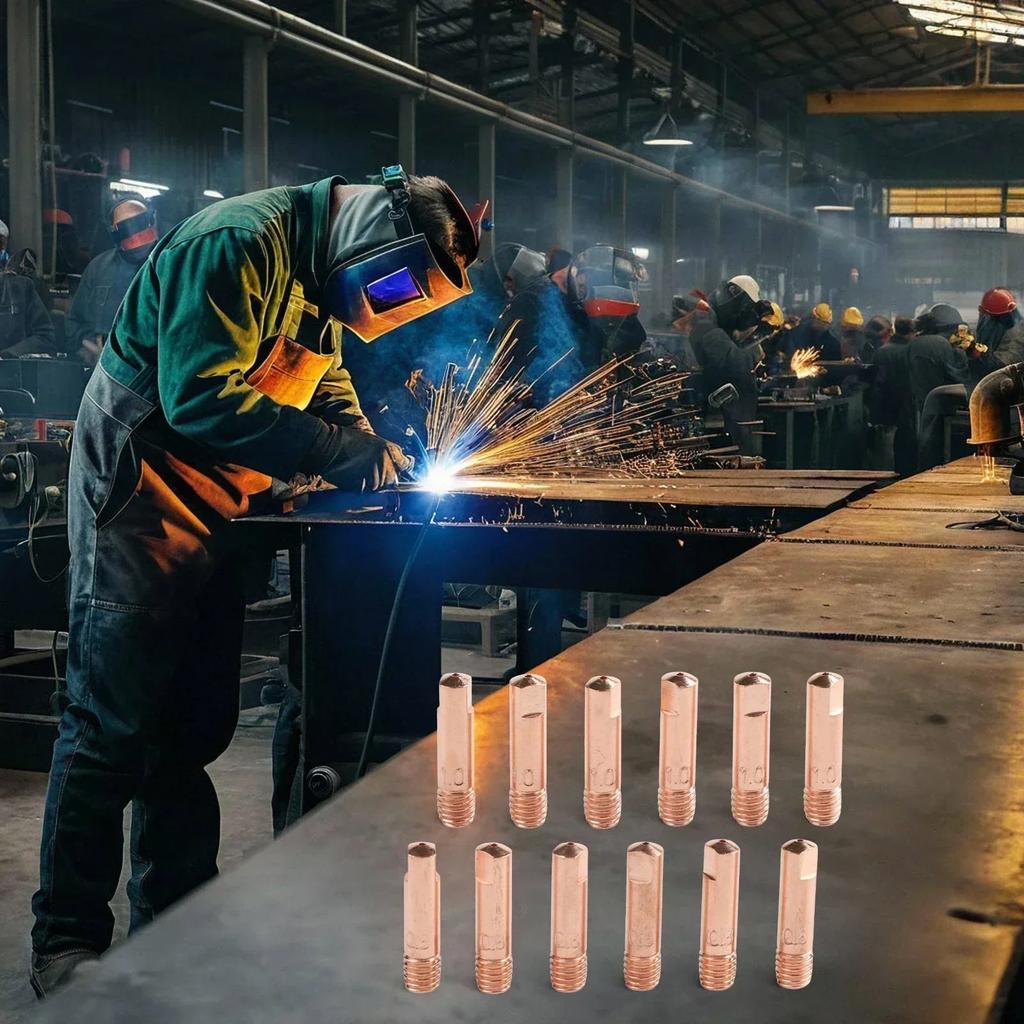Welding Accessories Copper Contact Tips Electric Conductivity Contact Tips User Friendly Design Wear Resistant Material