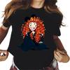 Mickey Ear Hat Ariel The Little Mermaid Print T-shirts Casual Streetwear Vintage Harajuku Princess Print T Shirt 90s Girls