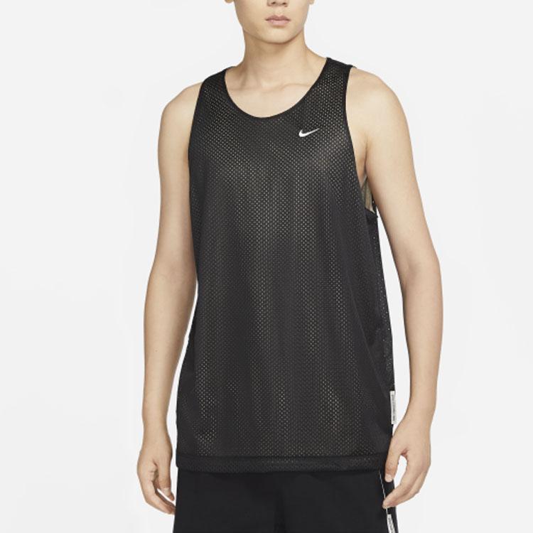 Nike Solid Color Casual Logo Print Tank Top Men Tops Black DQ5732-010