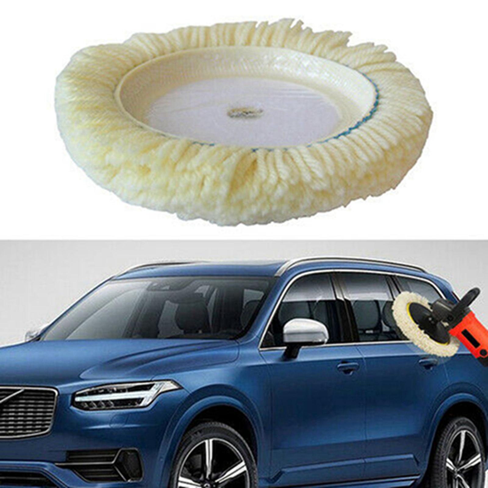 

2pcs Polishing Pads Natural Wool Buffing Pad Kit Polishing Disk for Compound Cutting Car Beauty Body Repair Buffing & 7-inch