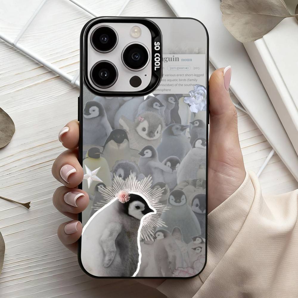 Animal P-Pingu Penguin Phone Case For iPhone17,16,15,14,13,12,11 Plus,Pro Max Black Candy silver phone case