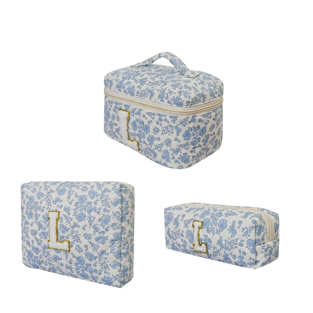 2023 Floral Cute Cotton Makeup & Toiletry Bag - Small, Fresh, Portable Storage Case