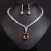 Women's Light Luxury Design Elegant Water Droplet Tassel Necklace Earring Set Fashionable And Versatile Unique Design Sense Set
