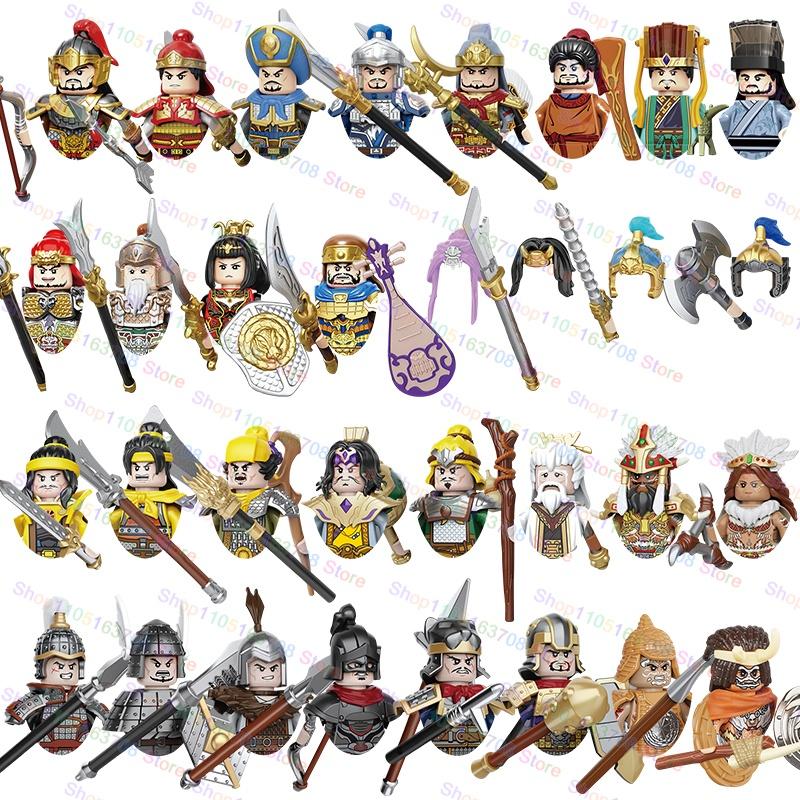 Anime Cartoon Three Kingdoms Cao Cao Sun Quan Liu Bei Characters Building Blocks Accessories Toys Children's Christmas Gift