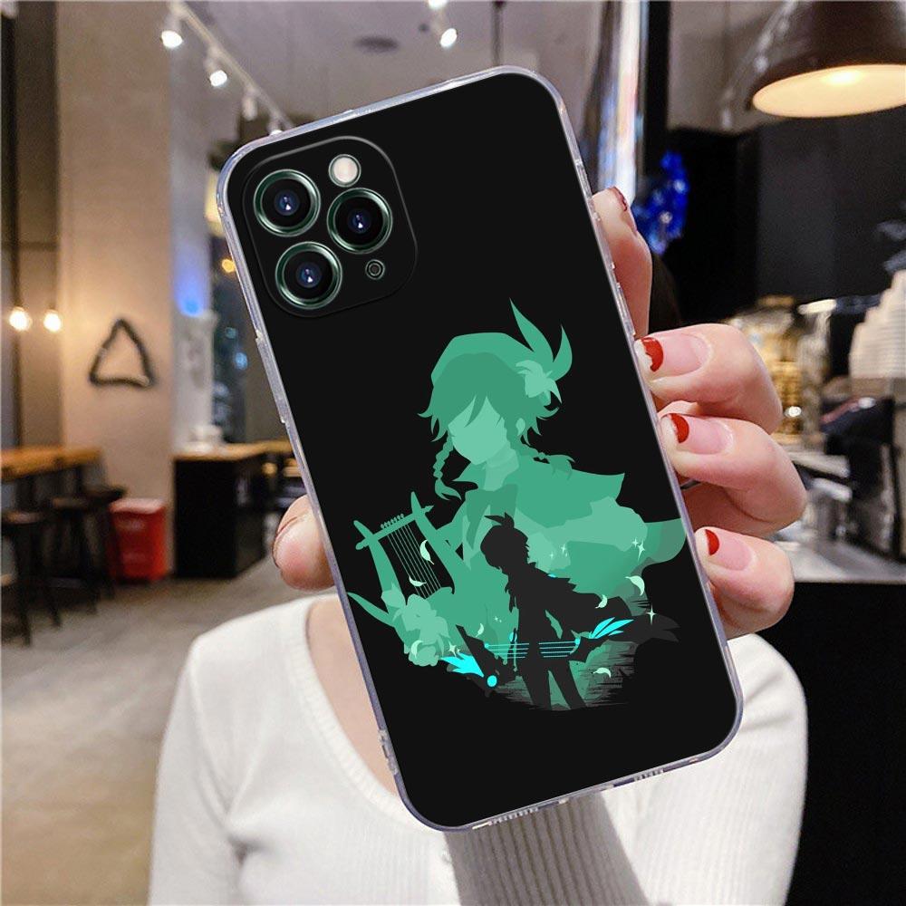 

Прозрачный чехол для телефона Apple iPhone 12 11 13 Pro Max mini XS X XR 7 8 Plus SE 2020, чехлы Genshin Impact, аниме-игра iphone 6 or 6s