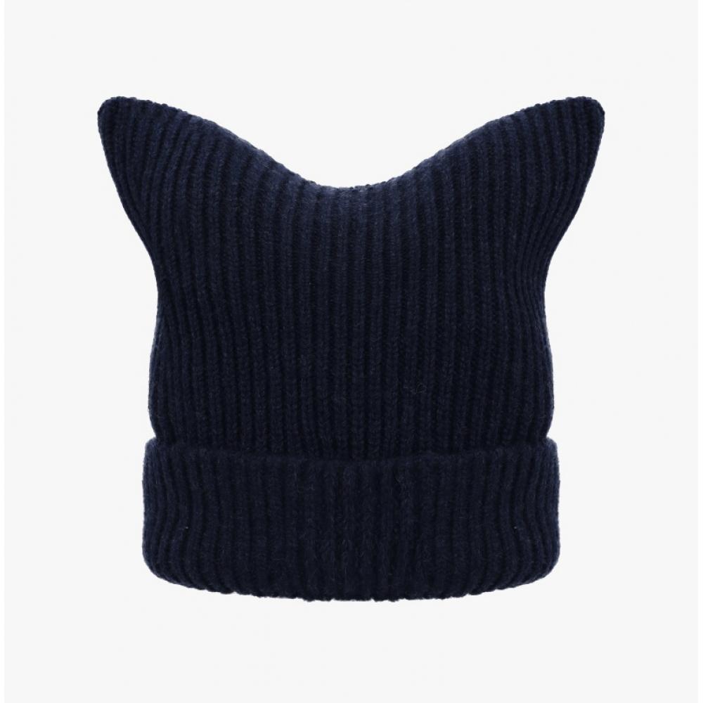 Acne Studios Beanie Face Logo Patch C40426 Navy Melange