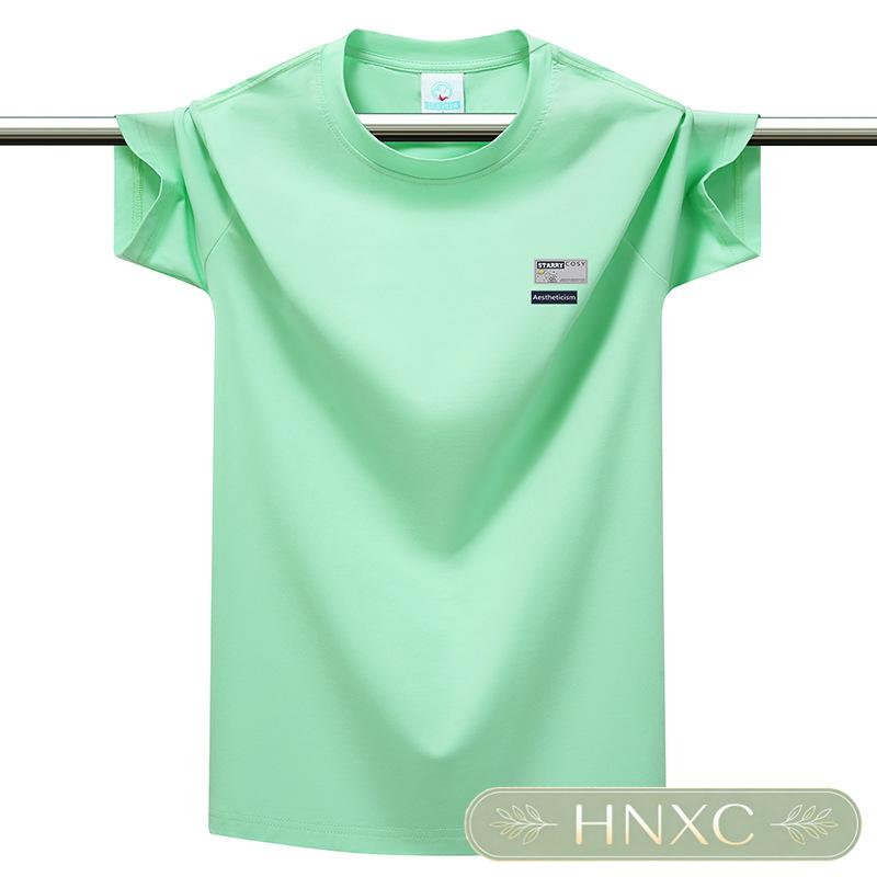 HNXC Men's Fashion Casual Summer Spring O-Neck Short Sleeve Blouses & Shirts Classic Exquisite