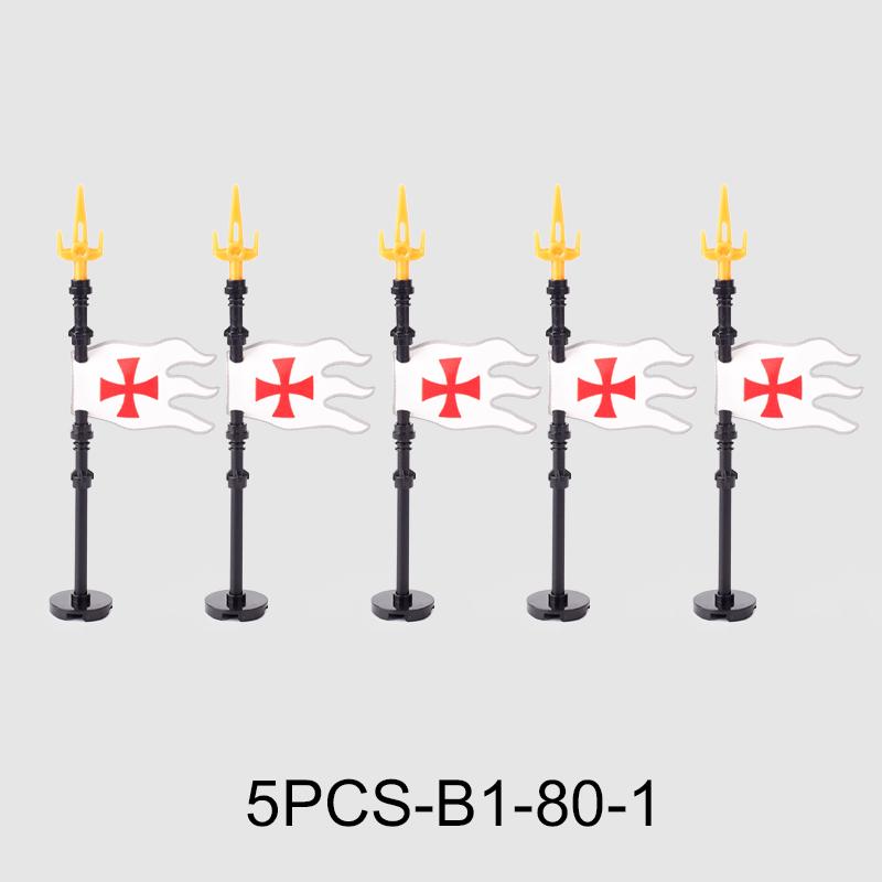 Medieval Military Flag Series War Castle Knight Soldier Warrior Accessories Building Blocks Ancient Holy Rome Bricks Toys Gifts