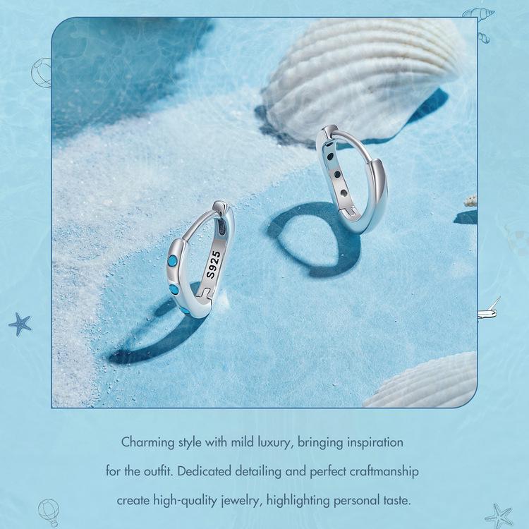 Avle S925 Sterlingsilber Türkis Wellenohrringe - Europäischer & Amerikanischer Stil