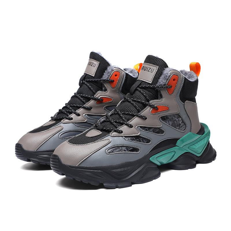 Schneestiefel Herren Winter Samt verdickt warm Outdoor dicke Sohlen Winter High-Top Nordost große Baumwollschuhe Herren dicke Sohlen erhöhen