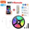 Tuya LED Strip Light WIFI APP Control 5050 RGB Led Lights Alexa Flexible Ribbon Lus Led 5V USB TV BackLight Room Decoration