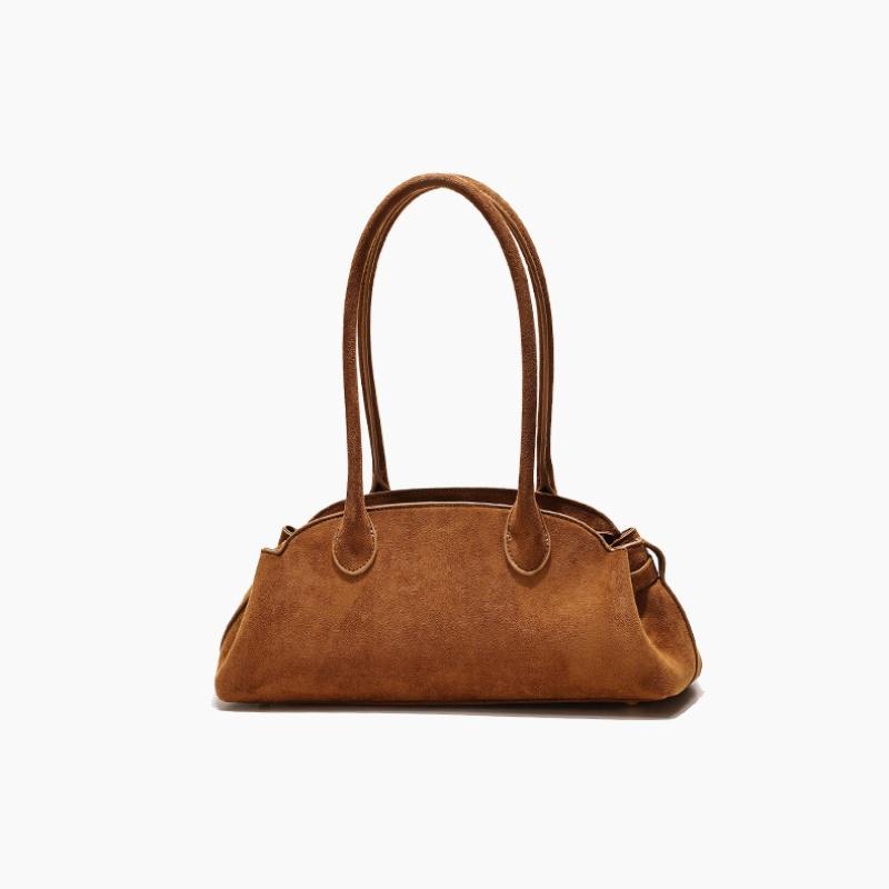 

Women Vintage Suede Matte Leather Handbag Stylish Zipper Closure Underarm Bag Large Capacity Lady Commuter Bag