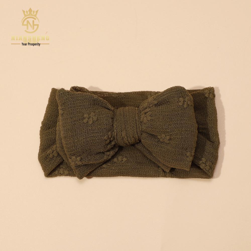 Newborn Princess Embroidered Bow Mesh Headband for Girls