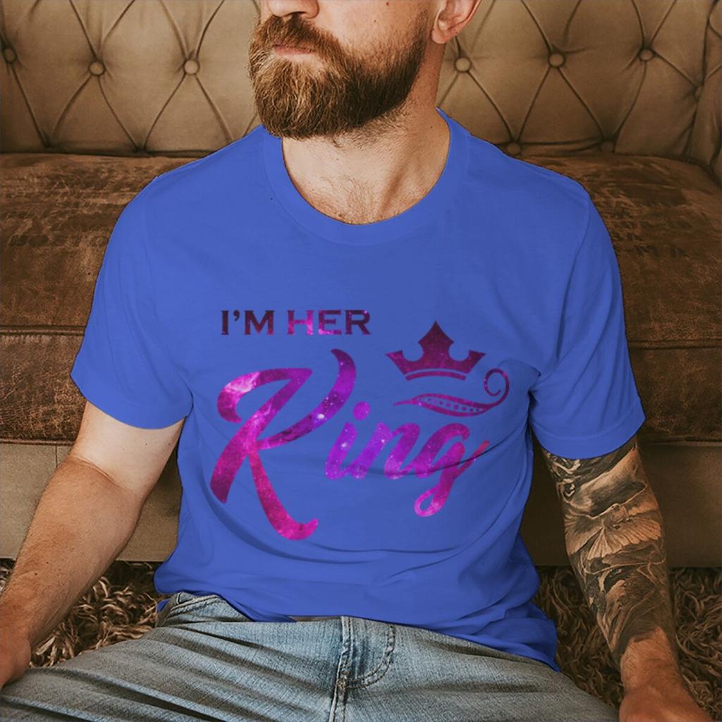 Vintage Starry Sky Style Im His QueenHer King T Shirt Women Men Fashion Crown Matching Tshirt Sweet Valentine Gifts Tshirts