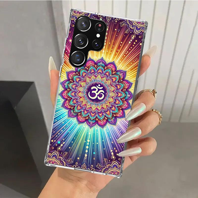 Coque de téléphone Mandala Chakra Insist Yoga pour Samsung Galaxy S26 S24 S23 Ultra S25 Edge S22 S21 Plus S20 FE + Coque souple imprimée