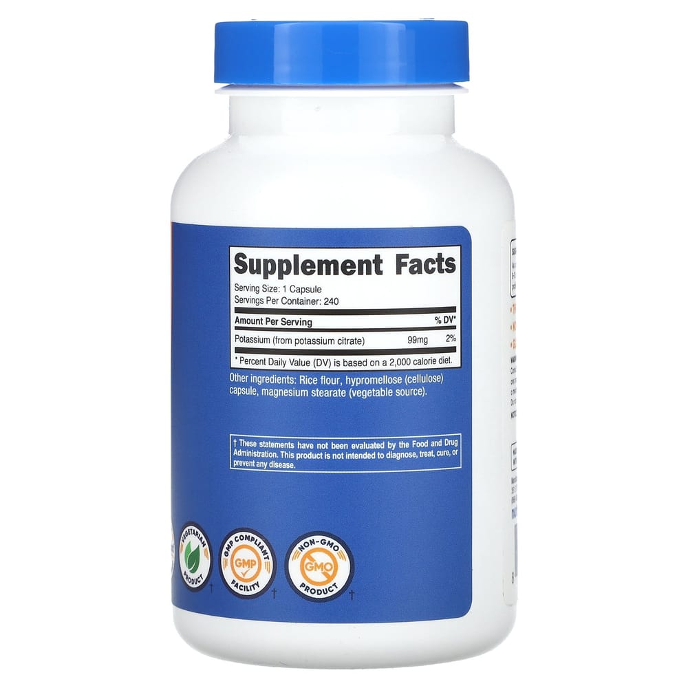 iHerb Potassium 99mg Capsules, 240 Count