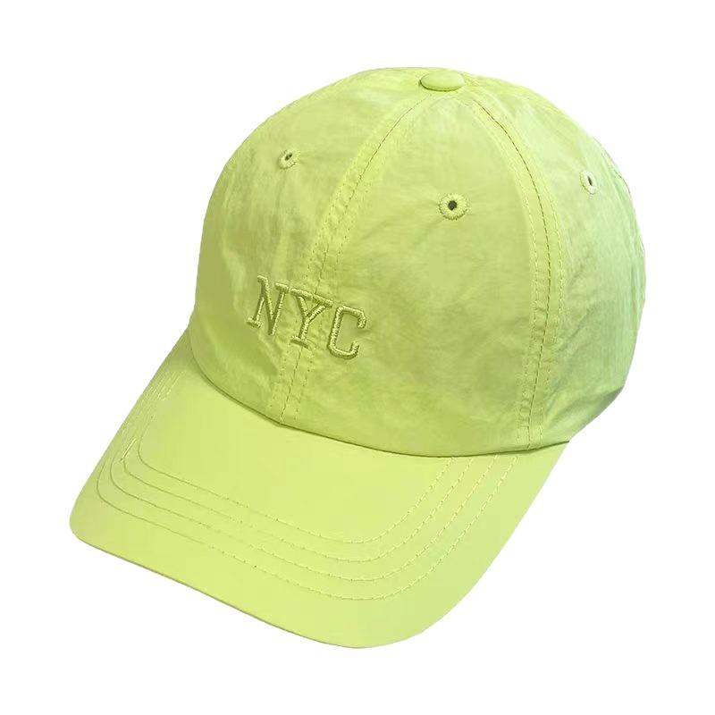 Korean-style spring/summer lightweight baseball cap with letter embroidery, quick-drying fabric, and bright colors, suitable for women and students