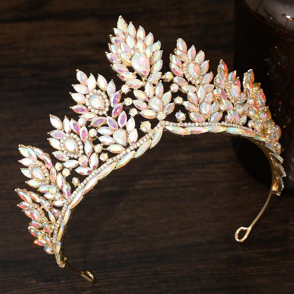 Elegant Baroque Queen Tiaras Luxury Rhinestone Diadem Zinc Zinc Alloy Princess Crown Birthday Party