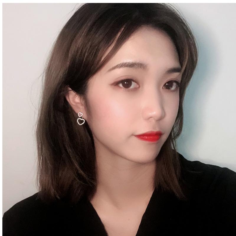 BELLA BOX Japanese And Korean S925 Sterling Silver Pin Stud Earrings For Women's Summer, A Niche Back-hanging Style