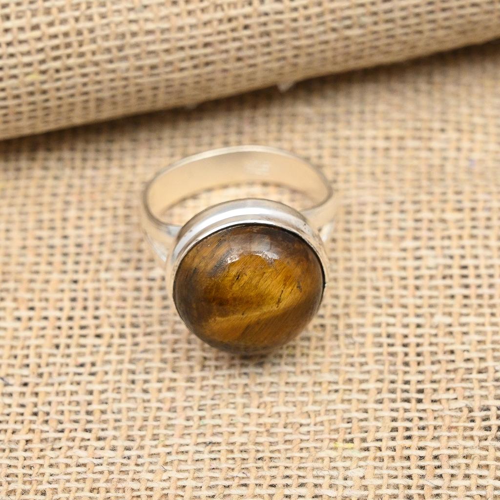 Beautiful Tiger Eye Gemstone Handmade 925 Sterling Silver Ring Jewelry