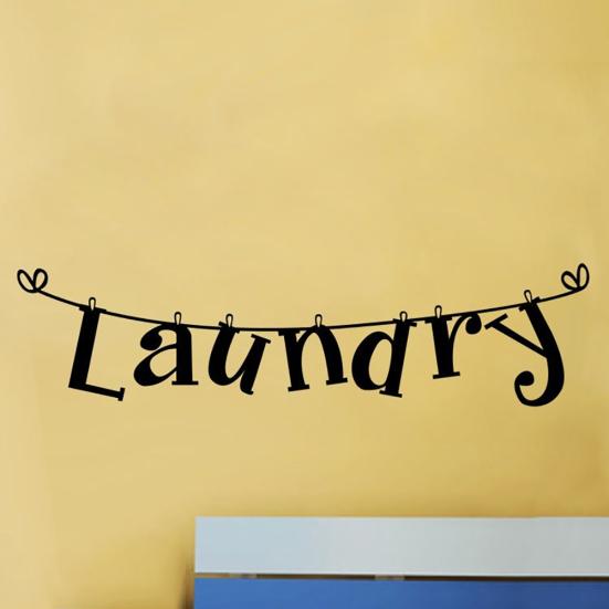 Mode Wäscherei Buchstaben Zimmer Wandaufkleber Home Schlafzimmer Dekor abnehmbarer Aufkleber