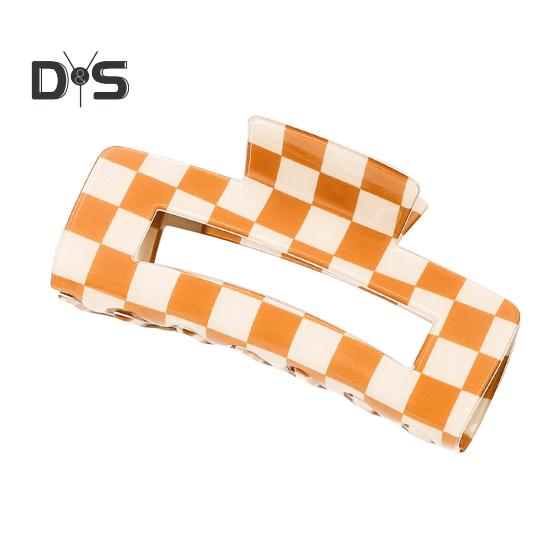 1/4Pcs Women Hair Claws Strong Fixation Plaid Pattern Design Hair Clips Versatile Lattice Hair Accessories